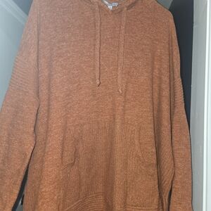 White Birch Rust Hooded Knit Sweater